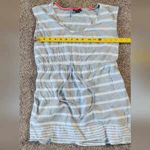 Oh Baby Motherhood Maternity Small Gray White Striped Shirt